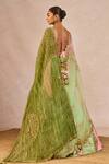 Masaba_Pink Silk, Organza, Tissue Embroidery, Gulposh 12 Kalis Pankha Lehenga Set _Online