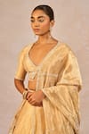 Shop_Masaba_Gold Tissue Embroidery, Sequins, Stones, Beads, Chandni 12 Kalis Lehenga Set _Online_at_Aza_Fashions