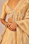 Masaba_Gold Tissue Embroidery, Sequins, Stones, Beads, Chandni 12 Kalis Lehenga Set _at_Aza_Fashions