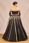 Masaba_Black Organza, Silk Embroidery, Zari, Aankhon Ka Paigam 12 Kalis Lehenga Set _Online_at_Aza_Fashions