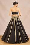 Shop_Masaba_Black Organza, Silk Embroidery, Zari, Aankhon Ka Paigam 12 Kalis Lehenga Set 