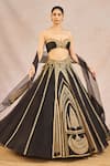 Masaba_Black Organza, Silk Embroidery, Zari, Aankhon Ka Paigam 12 Kalis Lehenga Set _Online