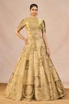 Buy_Masaba_Green Tissue Embroidery, Patchwork, Stones, Khwabon Ki Shehzadi Lehenga Set _Online_at_Aza_Fashions