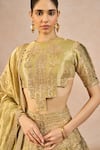 Shop_Masaba_Green Tissue Embroidery, Patchwork, Stones, Khwabon Ki Shehzadi Lehenga Set _Online_at_Aza_Fashions