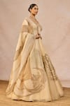 Masaba_Ivory Organza, Silk Embroidery, Zari, Pearls Tera Khayal 12 Kalis Lehenga Set _Online_at_Aza_Fashions