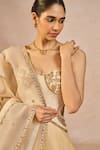 Buy_Masaba_Ivory Organza, Silk Embroidery, Zari, Pearls Tera Khayal 12 Kalis Lehenga Set _Online_at_Aza_Fashions