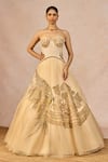 Masaba_Ivory Organza, Silk Embroidery, Zari, Pearls Tera Khayal 12 Kalis Lehenga Set _at_Aza_Fashions