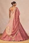 Shop_Masaba_Pink Organza Embroidery, Zari, Crystals, Pyaar Ke Charche 12 Kalis Lehenga Set _Online_at_Aza_Fashions
