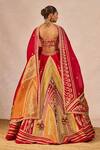 Shop_Masaba_Red Silk, Organza Embroidery, Stones, Beads, Garam Masala 12 Kalis Lehenga Set _at_Aza_Fashions