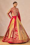 Buy_Masaba_Red Silk Embroidery, Stones, Sequins, Pearls, Garam Masala Jacket Lehenga Set _Online_at_Aza_Fashions