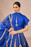 Masaba_Blue Silk, Organza Embroidery, Stones, Zari Dil Jaanta Hai 12 Kalis Lehenga Set _Online_at_Aza_Fashions