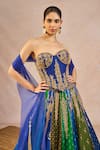 Buy_Masaba_Blue Silk, Net, Organza Embroidery, Tassels, Rango Sa Jaha 18 Kalis Lehenga Set _Online_at_Aza_Fashions