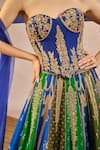 Buy_Masaba_Blue Silk, Net, Organza Embroidery, Tassels, Rango Sa Jaha 18 Kalis Lehenga Set 