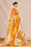 Masaba_Mustard Silk, Tissue, Organza Embroidery, Stones, Aur Tum 12 Kalis Lehenga Set _Online_at_Aza_Fashions