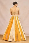 Buy_Masaba_Mustard Silk, Tissue, Organza Embroidery, Stones, Aur Tum 12 Kalis Lehenga Set _Online_at_Aza_Fashions