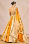 Shop_Masaba_Mustard Silk, Tissue, Organza Embroidery, Stones, Aur Tum 12 Kalis Lehenga Set _at_Aza_Fashions