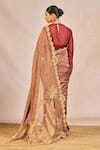 Shop_Masaba_Maroon Georgette, Tissue, Organza Mehakasa Paigaam Saree Set With Tunic _at_Aza_Fashions