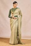 Buy_Masaba_Green Chiffon, Tissue, Silk, Mesh Embroidery, Zari, Ikrar Hua Saree Set _at_Aza_Fashions