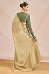 Shop_Masaba_Green Chiffon, Tissue, Silk, Mesh Embroidery, Zari, Ikrar Hua Saree Set _at_Aza_Fashions