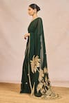 Masaba_Green Georgette, Tissue Embroidery, Sequins, Mehendi Rachke Saree With Blouse _at_Aza_Fashions