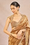 Shop_Masaba_Brown Tissue Embroidery, Beads, Stones, Zari, Tera Khayal Saree With Blouse _Online_at_Aza_Fashions