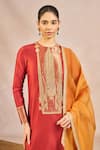 Buy_Masaba_Rust Silk, Organza Embroidery, Patchwork, Zari, Sequins Dil Lubhata Kurta Set 