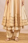 Buy_Masaba_Ivory Silk, Organza Embroidery, Sequins Round Neck Tera Khyaal Anarkali Set _Online_at_Aza_Fashions