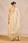 Masaba_Ivory Silk, Organza Embroidery, Sequins Round Neck Tera Khyaal Anarkali Set _Online_at_Aza_Fashions