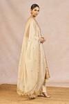 Shop_Masaba_Ivory Silk, Organza Embroidery, Sequins Round Neck Tera Khyaal Anarkali Set _Online_at_Aza_Fashions