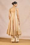 Masaba_Ivory Silk, Organza Embroidery, Sequins Round Neck Tera Khyaal Anarkali Set _at_Aza_Fashions