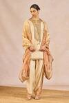 Masaba_Ivory Silk, Organza Embroidery, Zari, Patchwork Noor Ban Gye Kurta Salwar Set _Online