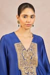 Masaba_Blue Chanderi, Organza Embroidery, Patchwork, Lace, Dil Jaanta Hai Kurta Set _Online