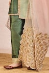 Buy_Masaba_Green Silk, Organza Embroidery, Cut Work Round Neck Jaise Koi Sapna Kurta Set 