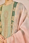 Shop_Masaba_Green Silk, Organza Embroidery, Cut Work Round Neck Jaise Koi Sapna Kurta Set 