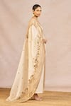 Shop_Masaba_Ivory Chanderi, Tissue Embroidery, Cut Work, Pehli Kiran Peplum Kurta Set 