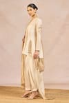 Masaba_Ivory Chanderi, Tissue Embroidery, Cut Work, Pehli Kiran Peplum Kurta Set _Online