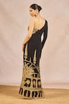 Masaba_Black Georgette Embroidery, Sequins, Aankhon Ka Paigam Gown With Bustier _Online_at_Aza_Fashions