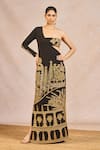Buy_Masaba_Black Georgette Embroidery, Sequins, Aankhon Ka Paigam Gown With Bustier _at_Aza_Fashions