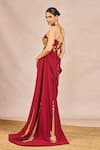 Shop_Masaba_Red Crepe Embroidery, Sequins, Zari Sweetheart Neck Mehakasa Paigam Gown _Online_at_Aza_Fashions
