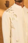 Buy_Masaba_Ivory Silk, Shantoon Foil Printing Crane Dawn Kurta Set _Online_at_Aza_Fashions