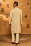 Shop_Masaba_Gold Tissue Foil Printing, Embroidery Ivory Moon Garden Kurta Set _at_Aza_Fashions