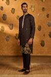 Masaba_Black Jacquard Embroidery Zen Kurta With Pant_at_Aza_Fashions