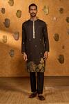 Buy_Masaba_Black Jacquard Embroidery Zen Kurta With Pant_at_Aza_Fashions