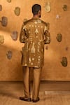 Shop_Masaba_Brown Tissue Foil Printing Mocha Folkstone Kurta Set _at_Aza_Fashions