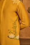 Masaba_Yellow Chanderi Ochre Bamboo Grove Kurta Set_Online_at_Aza_Fashions