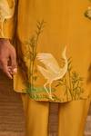 Buy_Masaba_Yellow Chanderi Ochre Bamboo Grove Kurta Set