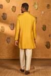 Shop Masaba Yellow Silk Foil Printing Ochre Trinklet And Pots Kurta Set at Aza Fashions Shop_Masaba_Yellow Silk Foil Printing Ochre Trinklet And Pots Kurta Set_at_Aza_Fashions