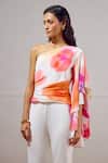 Buy_Lavanya Ahuja_White Crepe One Shoulder Billow Draped Top _Online_at_Aza_Fashions