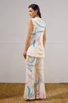 Shop_Lavanya Ahuja_Multi Color Crepe V-neck Mariner Printed Waistcoat Set _at_Aza_Fashions