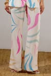 Lavanya Ahuja_Multi Color Crepe V-neck Mariner Printed Waistcoat Set _at_Aza_Fashions